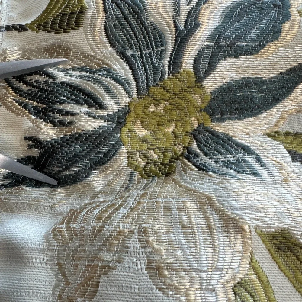 Croscill King Pillow‎ Shams Set 2 Floral Embroidered Sage Green Rope Trim 36x20